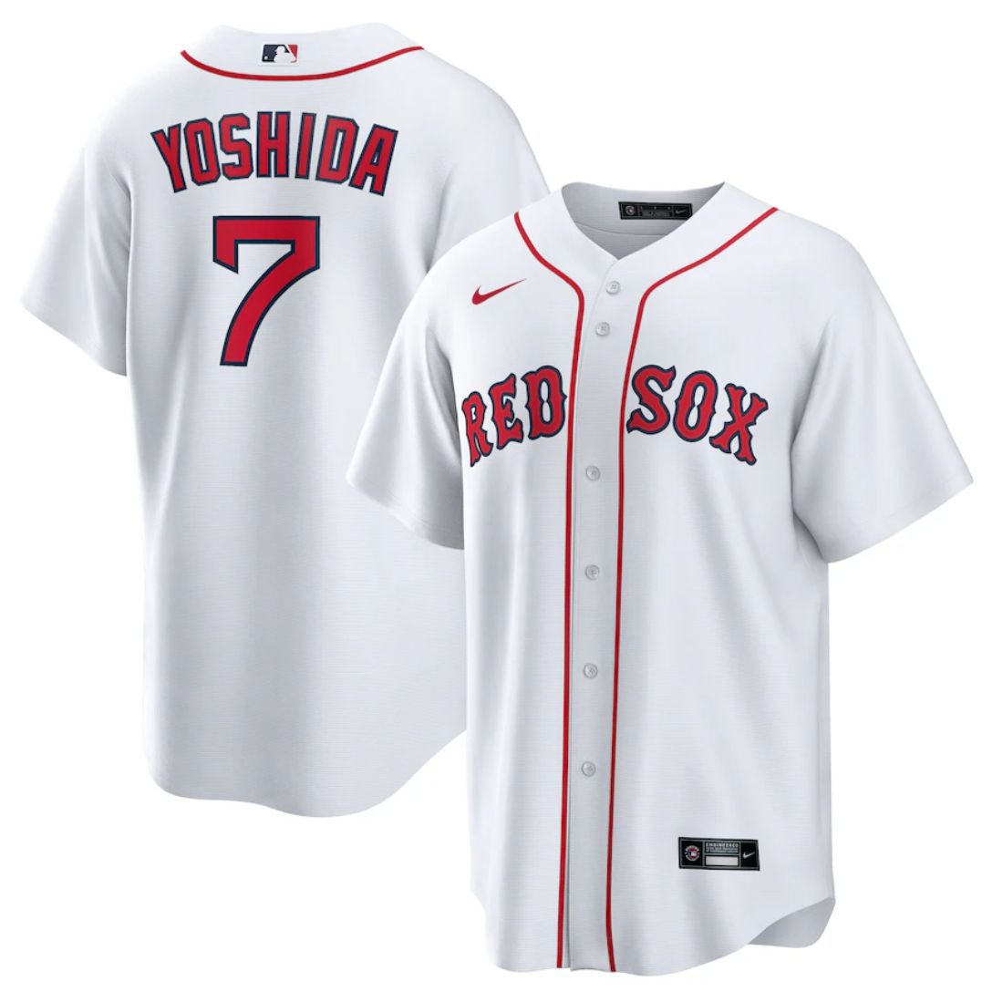 Men's Boston Red Sox #7 Masataka Yoshida White Cool Base Stitched Jersey - Click Image to Close